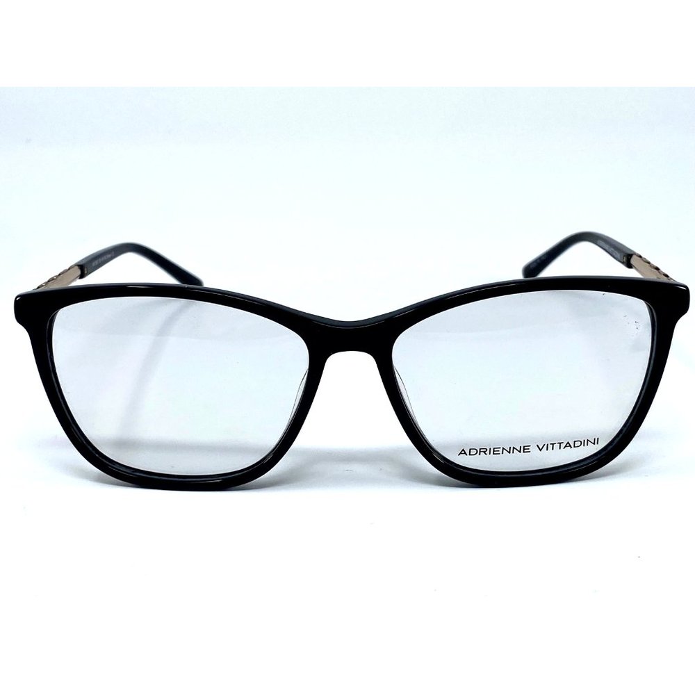 New ADRIENNE VITTADINI Brown/Gold Italian Acetate Womens Eyeglasses 55-16-140